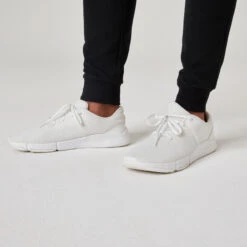 REFURBISHED MENS SLIM FITNESS JOGGING BOTTOMS 500 - BLACK -Sportswear Store k00cafd2bb1c723468a1bdb4432efcc56