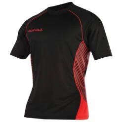 Boys Junior Try Panel Match Rugby Shirt (Black/Red)