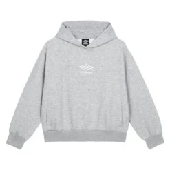 UMBRO Womens/Ladies Core Hoodie (Grey Marl/White)