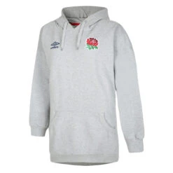 UMBRO England Rugby Womens/Ladies Classic Oversized Hoodie Dress (Grey Marl/Navy)