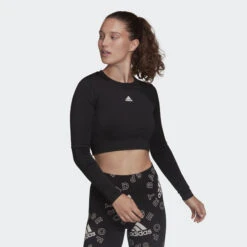 Adidas AEROKNIT Seamless Fitted Cropped Tee