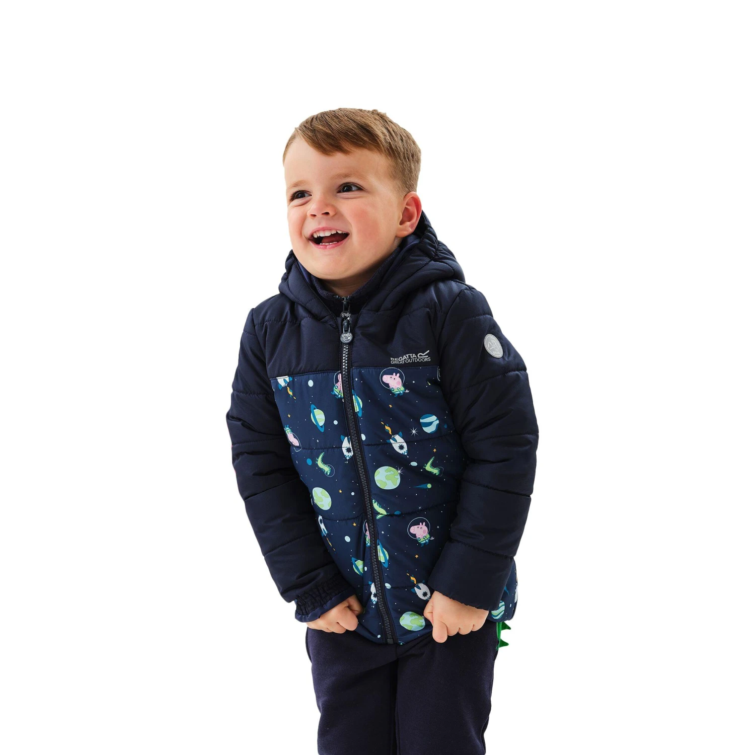 Regatta Boys Peppa Pig Insulated Jacket (Navy) 1 Regatta Boys Peppa Pig Insulated Jacket (Navy)