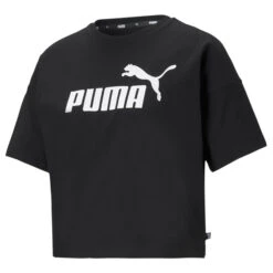 PUMA Womens Essentials Logo Cropped Tee T-Shirt